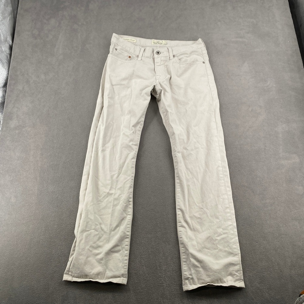 Lucky Brand 221 Original Straight Mens Beige Khaki Pants 31x32 Cotton Twill